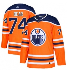 Oilers 74 Ethan Bear Orange Adidas Jersey