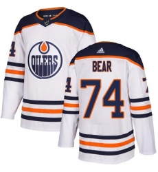 Oilers 74 Ethan Bear White Adidas Jersey