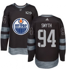 Oilers #94 Ryan Smyth Black 1917 2017 100th Anniversary Stitched NHL Jersey