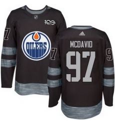 Oilers #97 Connor McDavid Black 1917 2017 100th Anniversary Stitched NHL Jersey