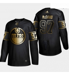 Oilers 97 Connor McDavid Black Gold Adidas Jersey