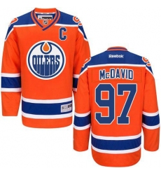 Oilers #97 Connor McDavid Orange C Patch Stitched NHL Jersey