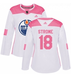 Womens Adidas Edmonton Oilers 18 Ryan Strome Authentic WhitePink Fashion NHL Jersey 