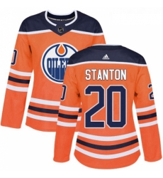 Womens Adidas Edmonton Oilers 20 Ryan Stanton Authentic Orange Home NHL Jersey 