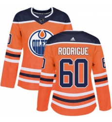 Womens Adidas Edmonton Oilers 60 Olivier Rodrigue Authentic Orange Home NHL Jersey 