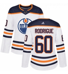 Womens Adidas Edmonton Oilers 60 Olivier Rodrigue Authentic White Away NHL Jersey 