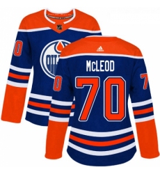 Womens Adidas Edmonton Oilers 70 Ryan McLeod Authentic Royal Blue Alternate NHL Jersey 