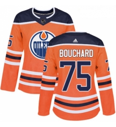 Womens Adidas Edmonton Oilers 75 Evan Bouchard Authentic Orange Home NHL Jersey 