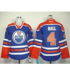 women Edmonton Oilers #4 Taylor Hall LT Blue Jerseys