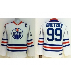 Kids Edmonton Oilers 99 Wayne Gretzky White NHL Jerseys