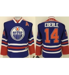 Oilers #14 Jordan Eberle Stitched Light Blue Youth NHL Jersey II