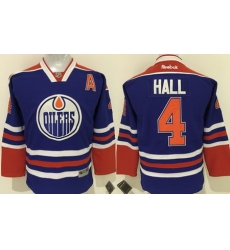 Oilers #4 Taylor Hall Stitched Light Blue Youth NHL Jersey II