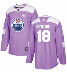 Youth Adidas Edmonton Oilers 18 Ryan Strome Authentic Purple Fights Cancer Practice NHL Jersey 