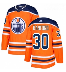 Youth Adidas Edmonton Oilers 30 Bill Ranford Authentic Orange Home NHL Jersey 