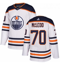 Youth Adidas Edmonton Oilers 70 Ryan McLeod Authentic White Away NHL Jersey 