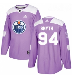 Youth Adidas Edmonton Oilers 94 Ryan Smyth Authentic Purple Fights Cancer Practice NHL Jersey 