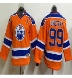 Youth Edmonton Oilers #99 Wayne Gretzky Orange CCM Throwback Stitched NHL Jersey