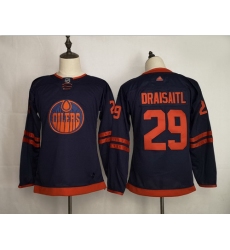 Youth Oilers 29 Leon Draisaitl Navy 50th Anniversary Adidas Jersey