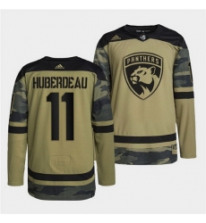 Men Florida Panthers 11 Jonathan Huberdeau 2022 Camo Military Appreciation Night Stitched jersey