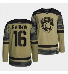 Men Florida Panthers 16 Aleksander Barkov 2022 Camo Military Appreciation Night Stitched jersey