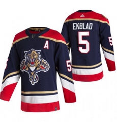 Men Florida Panthers 5 Aaron Ekblad Black Adidas 2020 21 Reverse Retro Alternate NHL Jersey