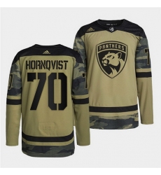 Men Florida Panthers 70 Patric Hornqvist 2022 Camo Military Appreciation Night Stitched jersey