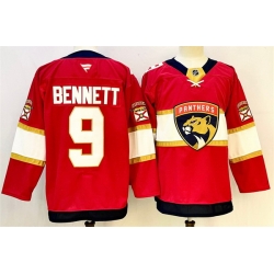 Men Florida Panthers 9 Sam Bennett Red 2024 25 Home Stitched Hockey Jersey