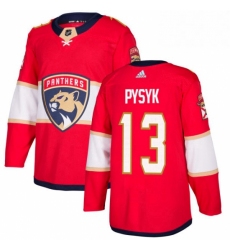 Mens Adidas Florida Panthers 13 Mark Pysyk Authentic Red Home NHL Jersey 