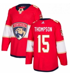 Mens Adidas Florida Panthers 15 Paul Thompson Premier Red Home NHL Jersey 