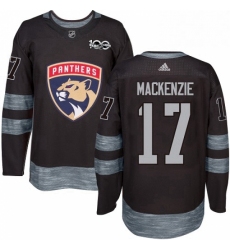 Mens Adidas Florida Panthers 17 Derek MacKenzie Authentic Black 1917 2017 100th Anniversary NHL Jersey 