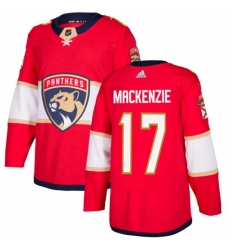 Mens Adidas Florida Panthers 17 Derek MacKenzie Premier Red Home NHL Jersey 
