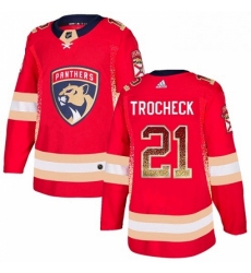 Mens Adidas Florida Panthers 21 Vincent Trocheck Authentic Red Drift Fashion NHL Jersey 