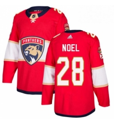Mens Adidas Florida Panthers 28 Serron Noel Authentic Red Home NHL Jersey 