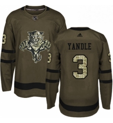 Mens Adidas Florida Panthers 3 Keith Yandle Premier Green Salute to Service NHL Jersey 