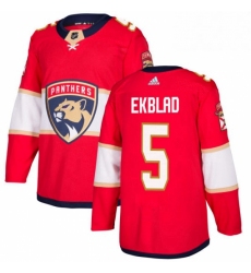 Mens Adidas Florida Panthers 5 Aaron Ekblad Authentic Red Home NHL Jersey 