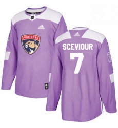 Mens Adidas Florida Panthers 7 Colton Sceviour Authentic Purple Fights Cancer Practice NHL Jersey 