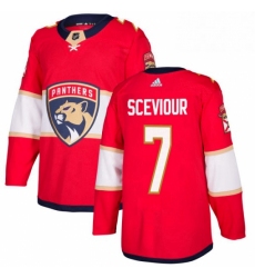 Mens Adidas Florida Panthers 7 Colton Sceviour Authentic Red Home NHL Jersey 