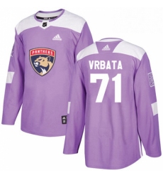 Mens Adidas Florida Panthers 71 Radim Vrbata Authentic Purple Fights Cancer Practice NHL Jersey 