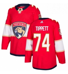Mens Adidas Florida Panthers 74 Owen Tippett Authentic Red Home NHL Jersey 