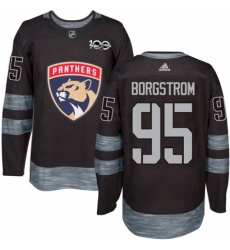 Mens Adidas Florida Panthers 95 Henrik Borgstrom Authentic Black 1917 2017 100th Anniversary NHL Jersey 