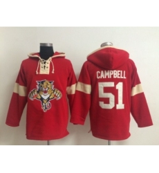 NHL Florida Panthers #51 Brian Campbell Red jerseys(pullover hooded sweatshirt)
