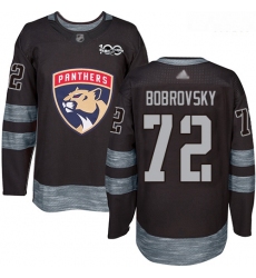 Panthers #72 Sergei Bobrovsky Black 1917 2017 100th Anniversary Stitched Hockey Jersey