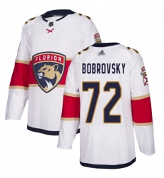 Panthers #72 Sergei Bobrovsky White Road Authentic Stitched Hockey Jersey