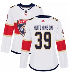 Womens Adidas Florida Panthers 39 Michael Hutchinson Authentic White Away NHL Jersey 