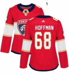 Womens Adidas Florida Panthers 68 Mike Hoffman Authentic Red Home NHL Jersey 