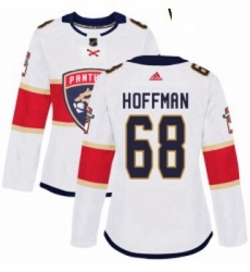 Womens Adidas Florida Panthers 68 Mike Hoffman Authentic White Away NHL Jersey 