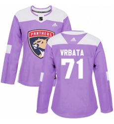 Womens Adidas Florida Panthers 71 Radim Vrbata Authentic Purple Fights Cancer Practice NHL Jersey 