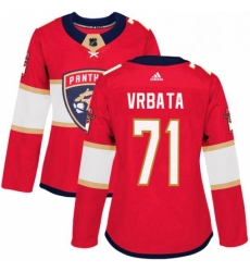 Womens Adidas Florida Panthers 71 Radim Vrbata Authentic Red Home NHL Jersey 