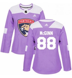 Womens Adidas Florida Panthers 88 Jamie McGinn Authentic Purple Fights Cancer Practice NHL Jersey 