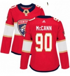 Womens Adidas Florida Panthers 90 Jared McCann Premier Red Home NHL Jersey 